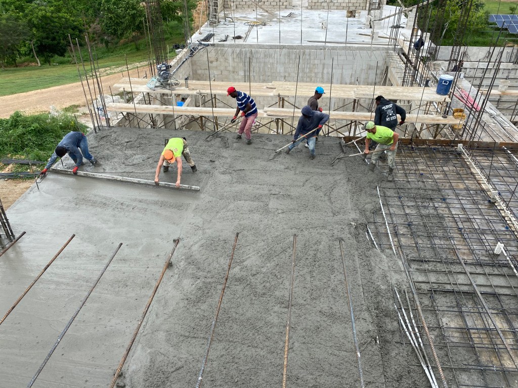 Our construction crew is working hard to add classrooms to one side of the octagon.